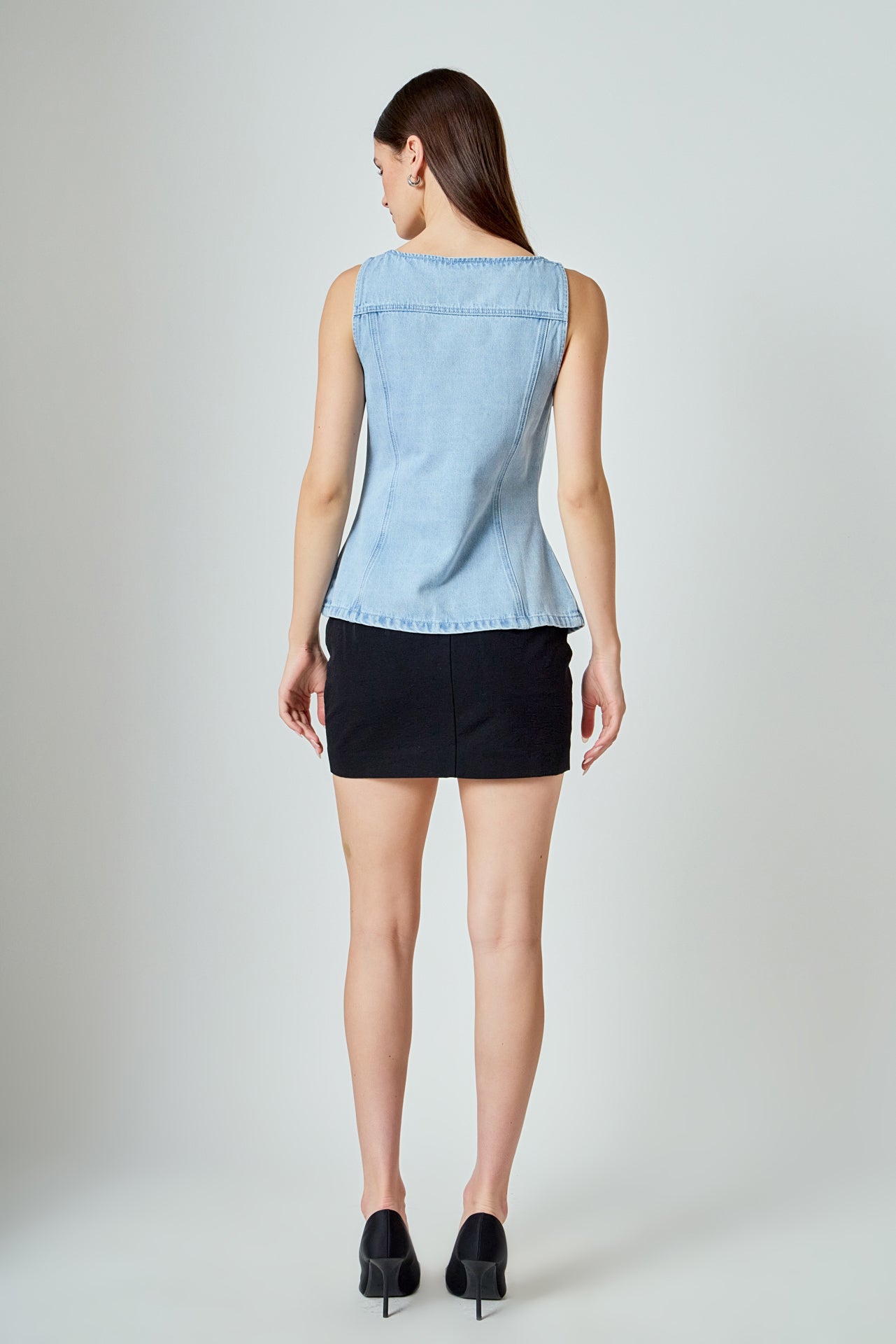 Zoe Denim Fitted Vest