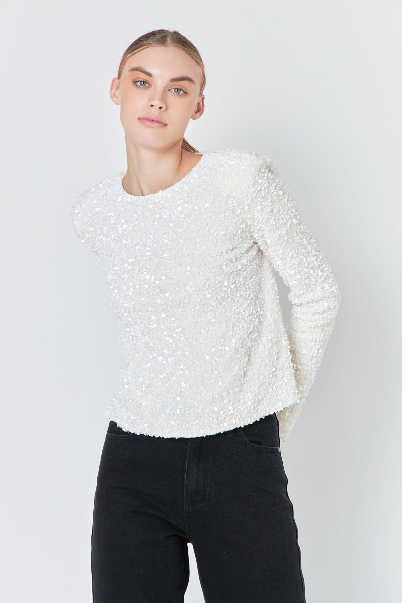 Sequins Long Sleeve Top