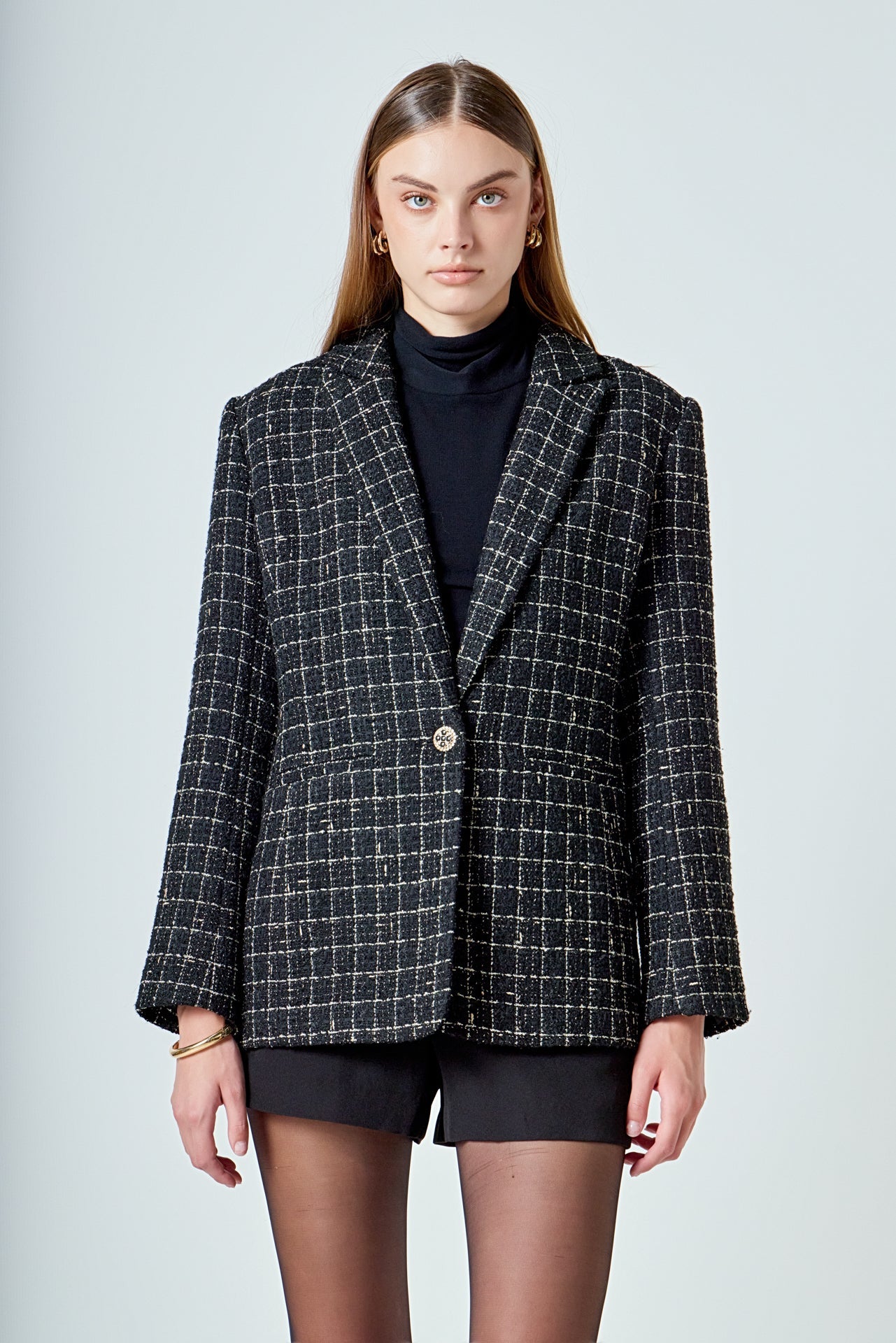 Tweed Single Breasted Blazer