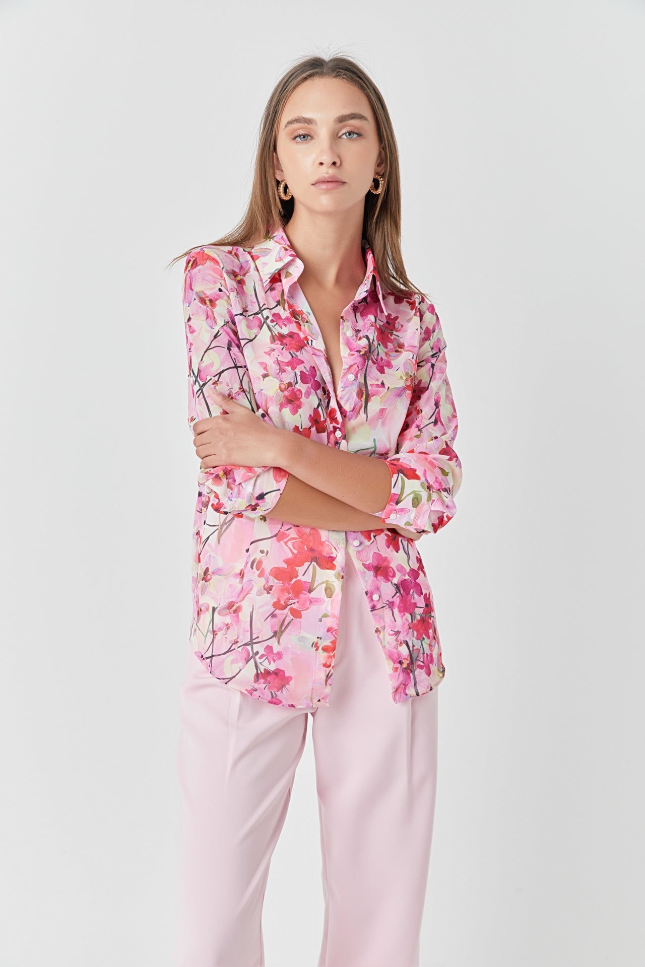 Floral Print Oversize Shirt