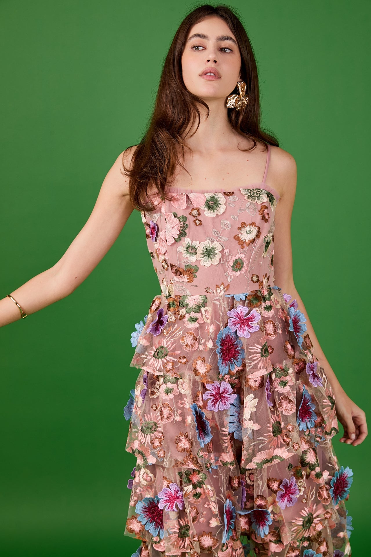 Floral Embroidered Midi Dress