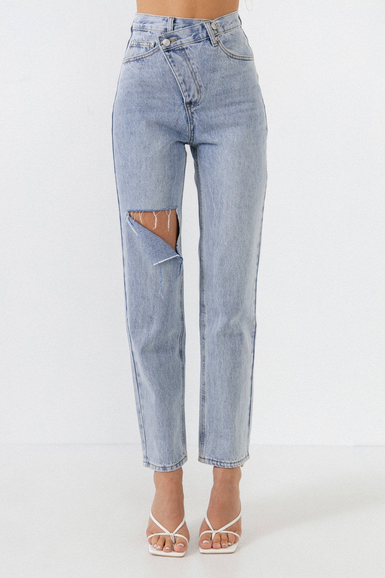 Asymmetric Wrap Jeans