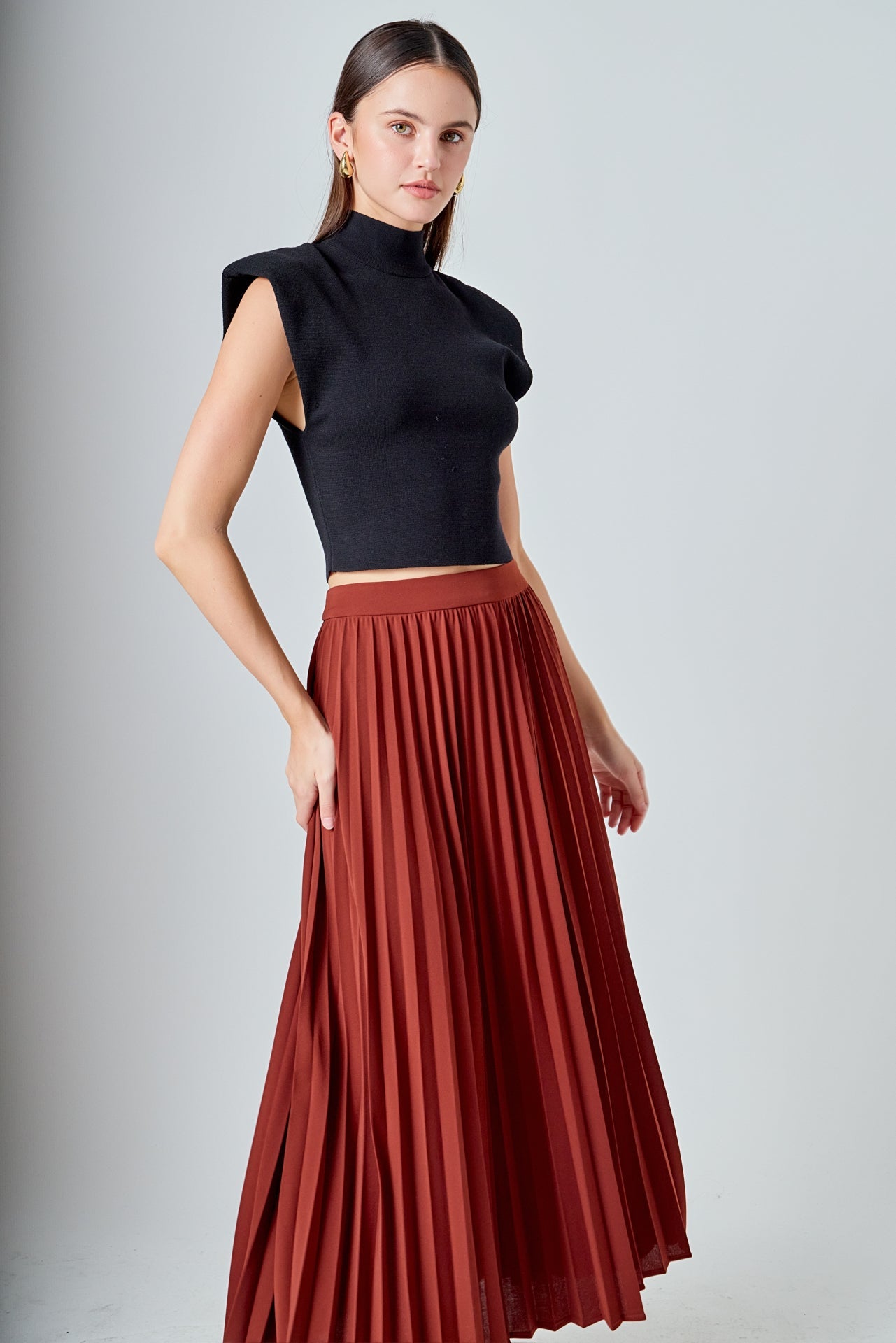 Pleated Maxi Skirt