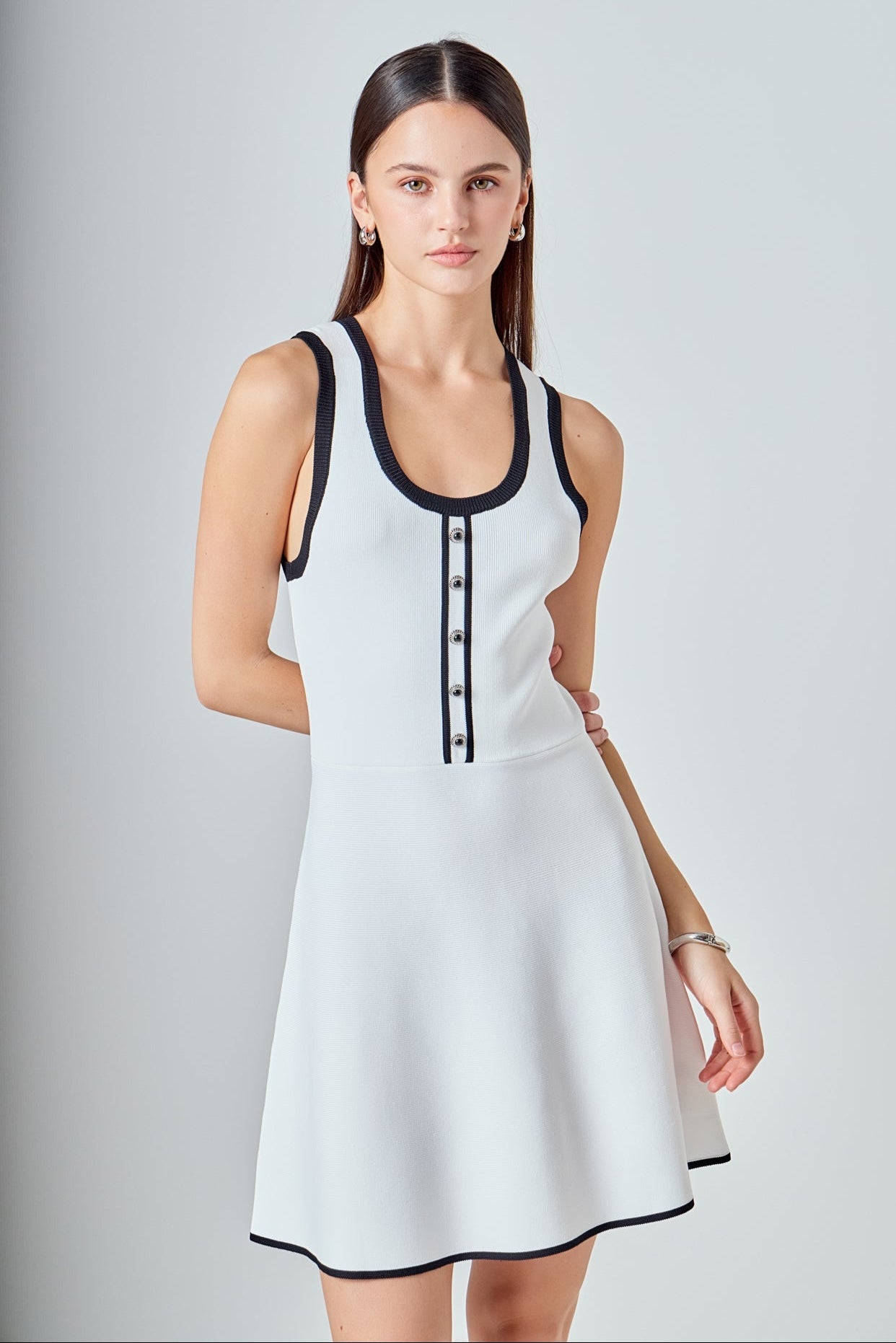 Scoop Neck Knit Midi Dress