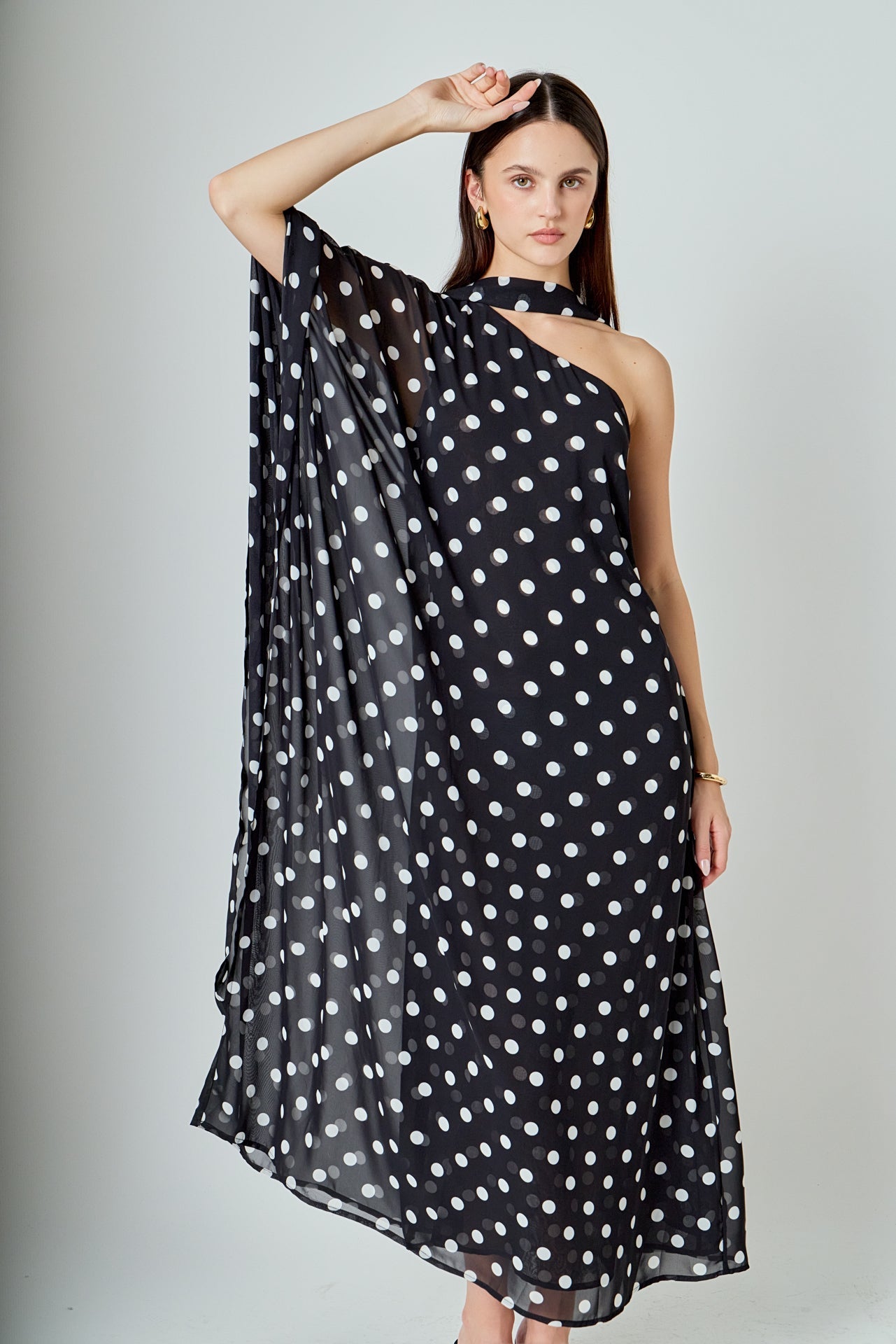 Sash Polka Dot Maxi Dress