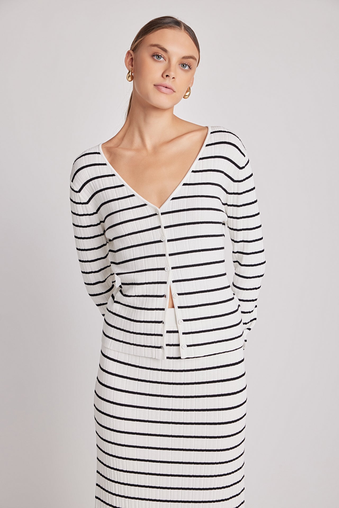 Knit Striped Maxi Skirt