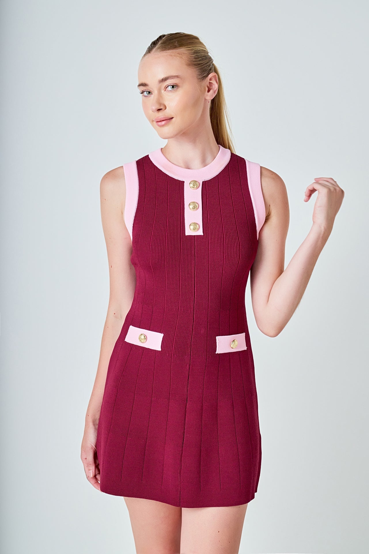 Clara Contrast Knit Mini Dress