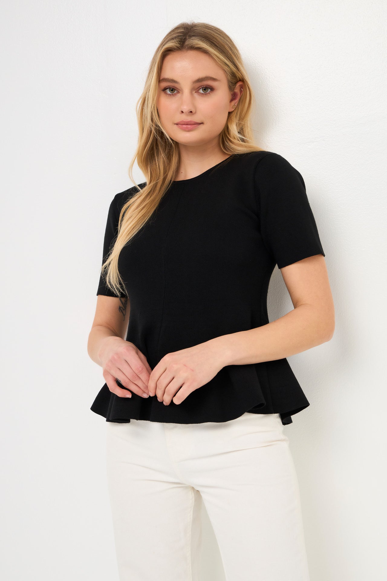 Flare Detail Knit Top