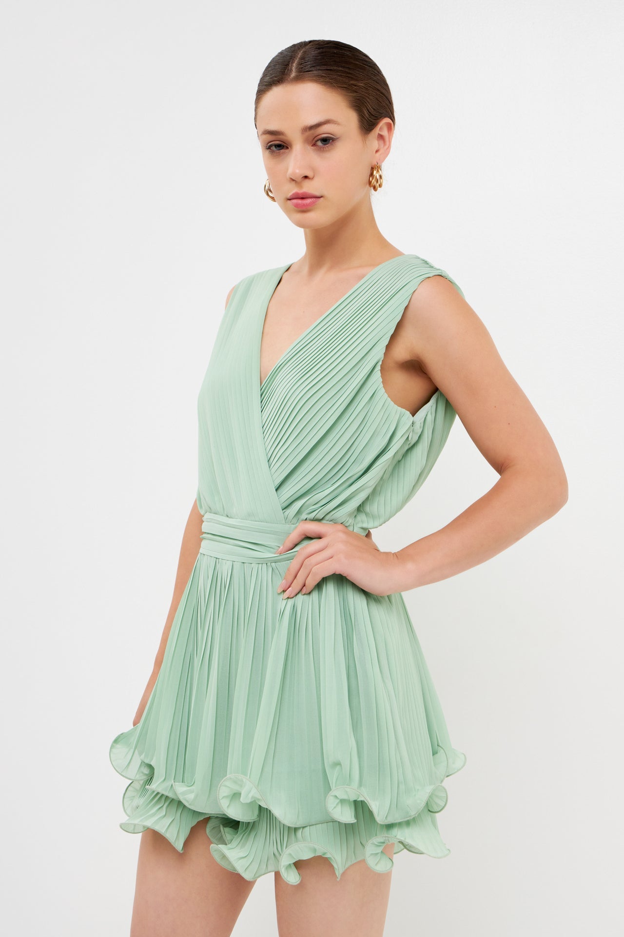 Pleated Romper