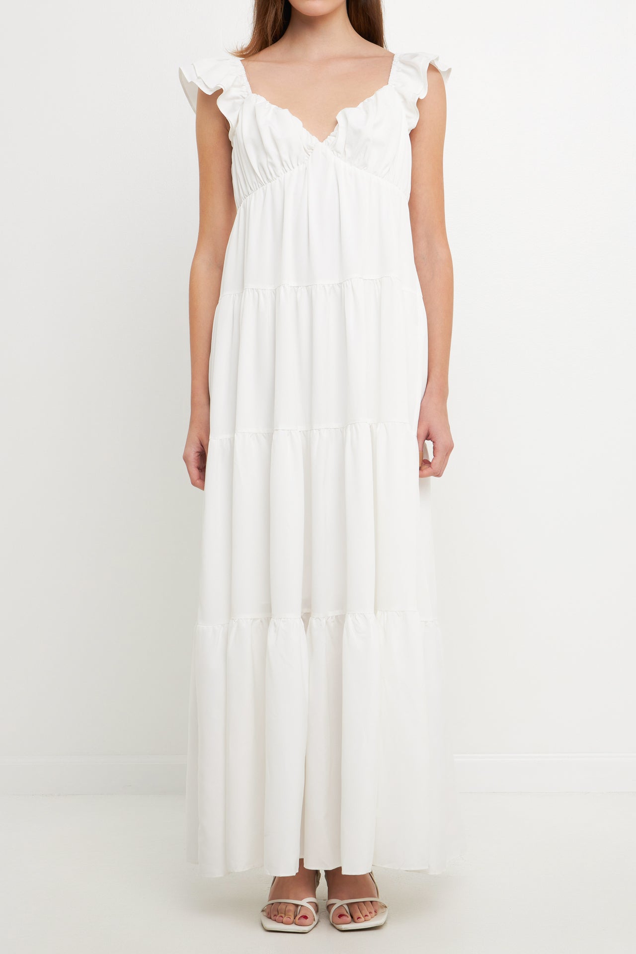 Ruffle Sleeve Maxi Dress