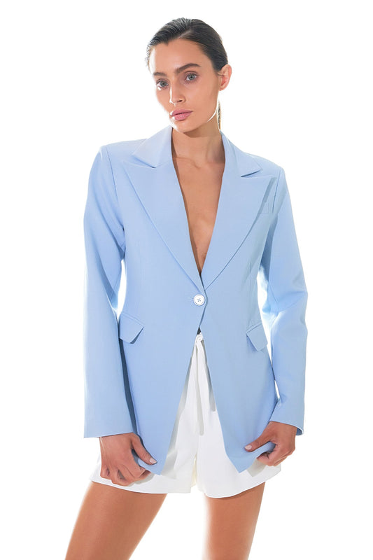 One Button Fitted Blazer