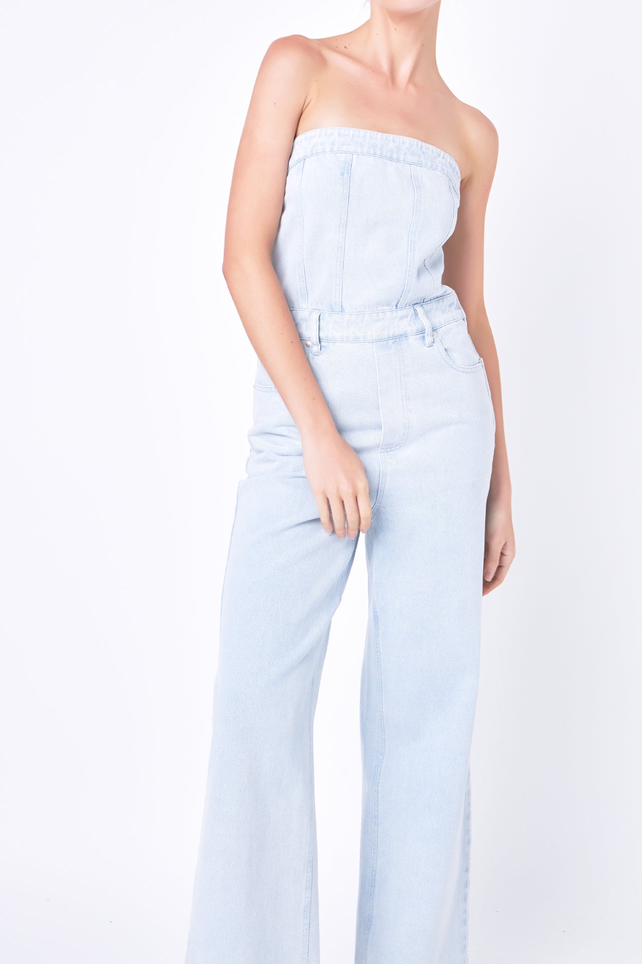 Corset Denim Jumpsuit