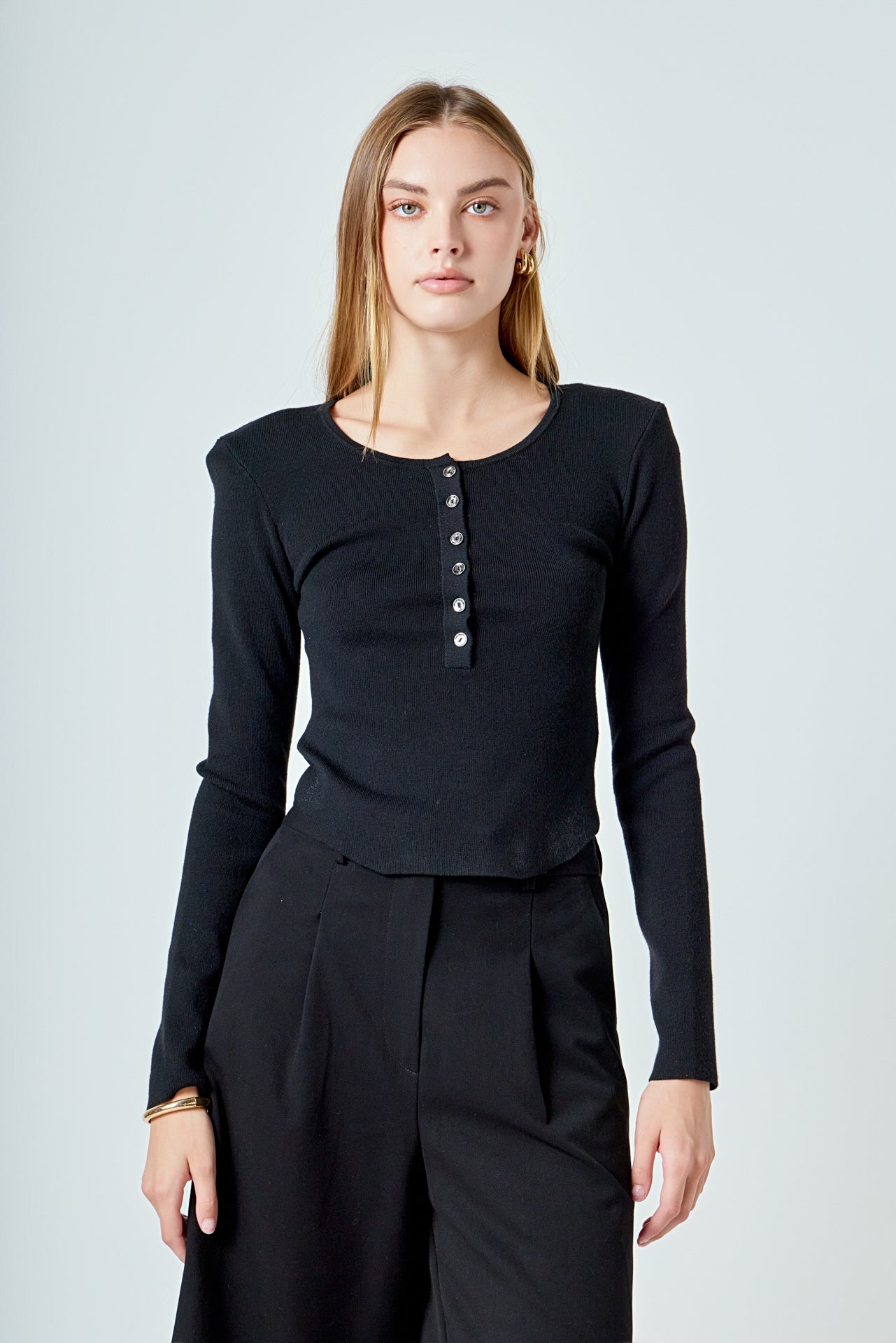 Shoulder Pad Knit Top