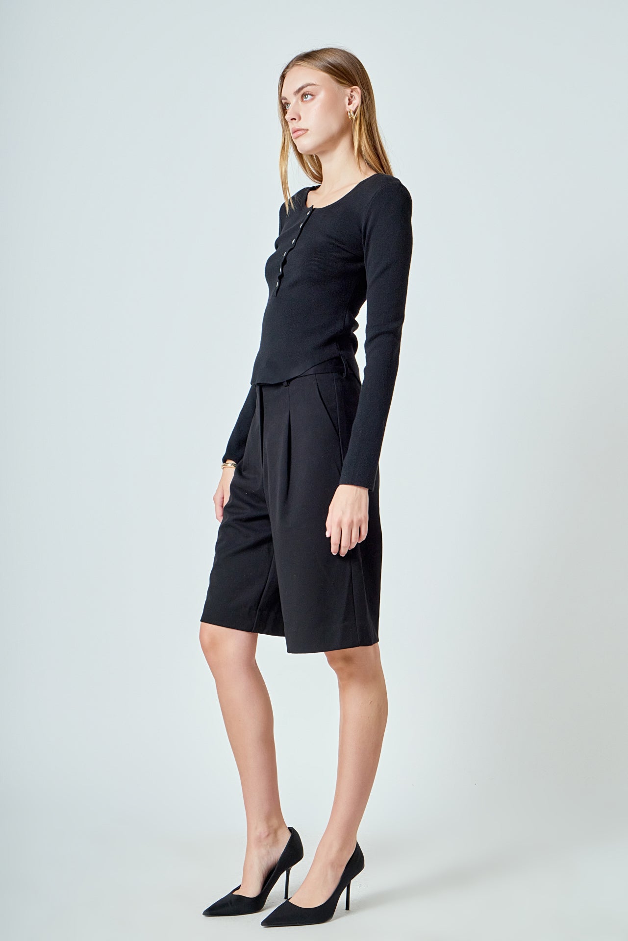 Shoulder Pad Knit Top