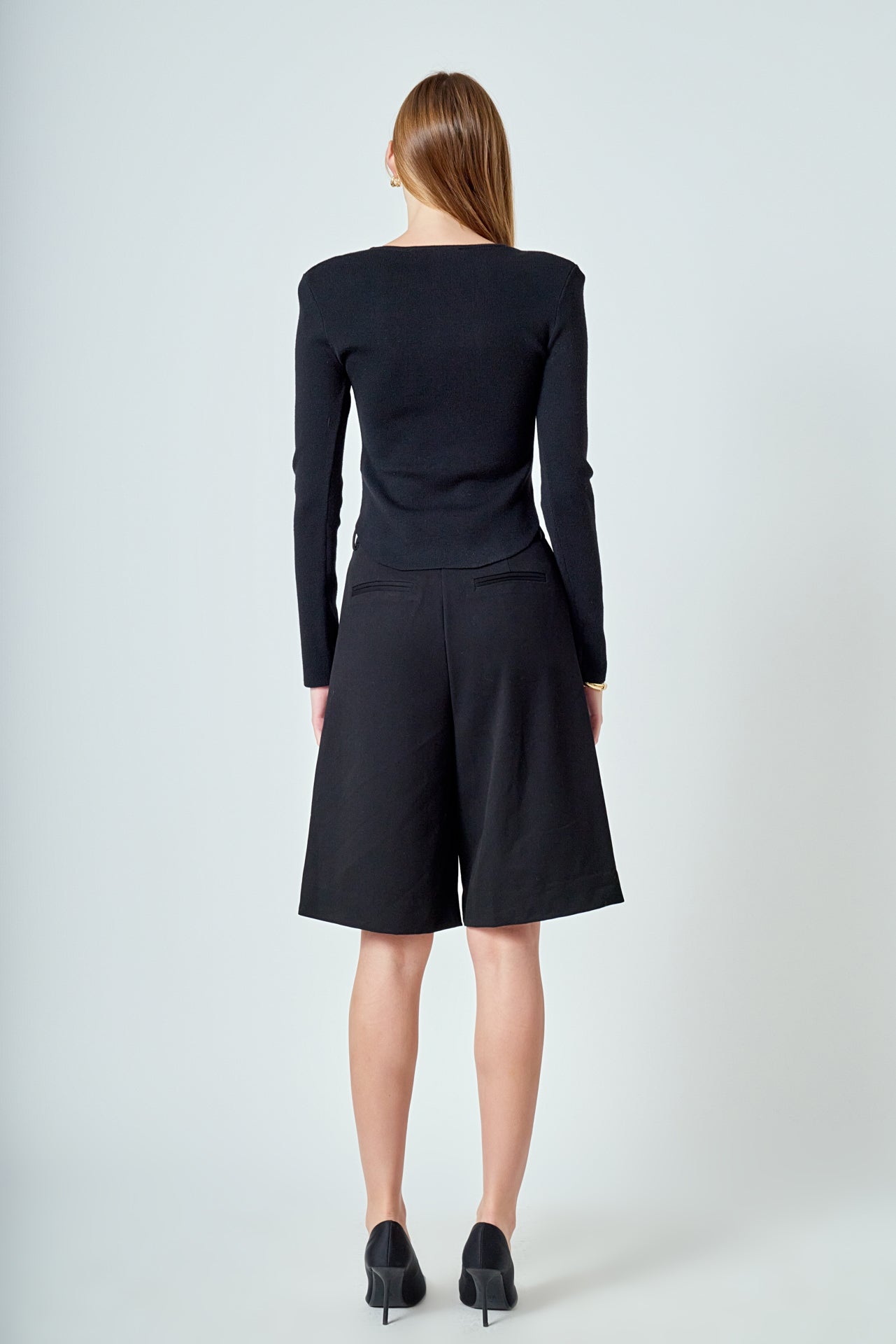 Shoulder Pad Knit Top