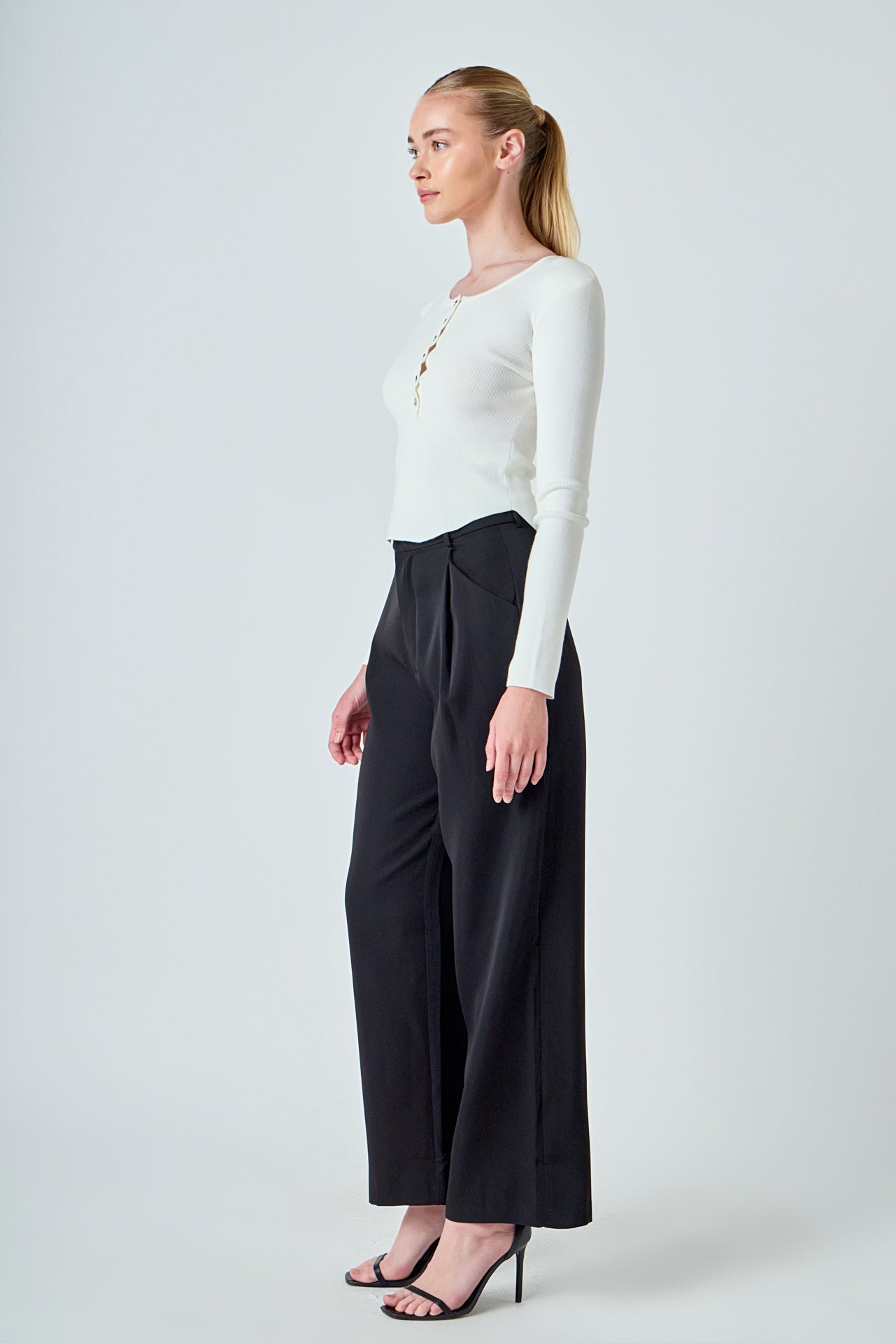 Shoulder Pad Knit Top