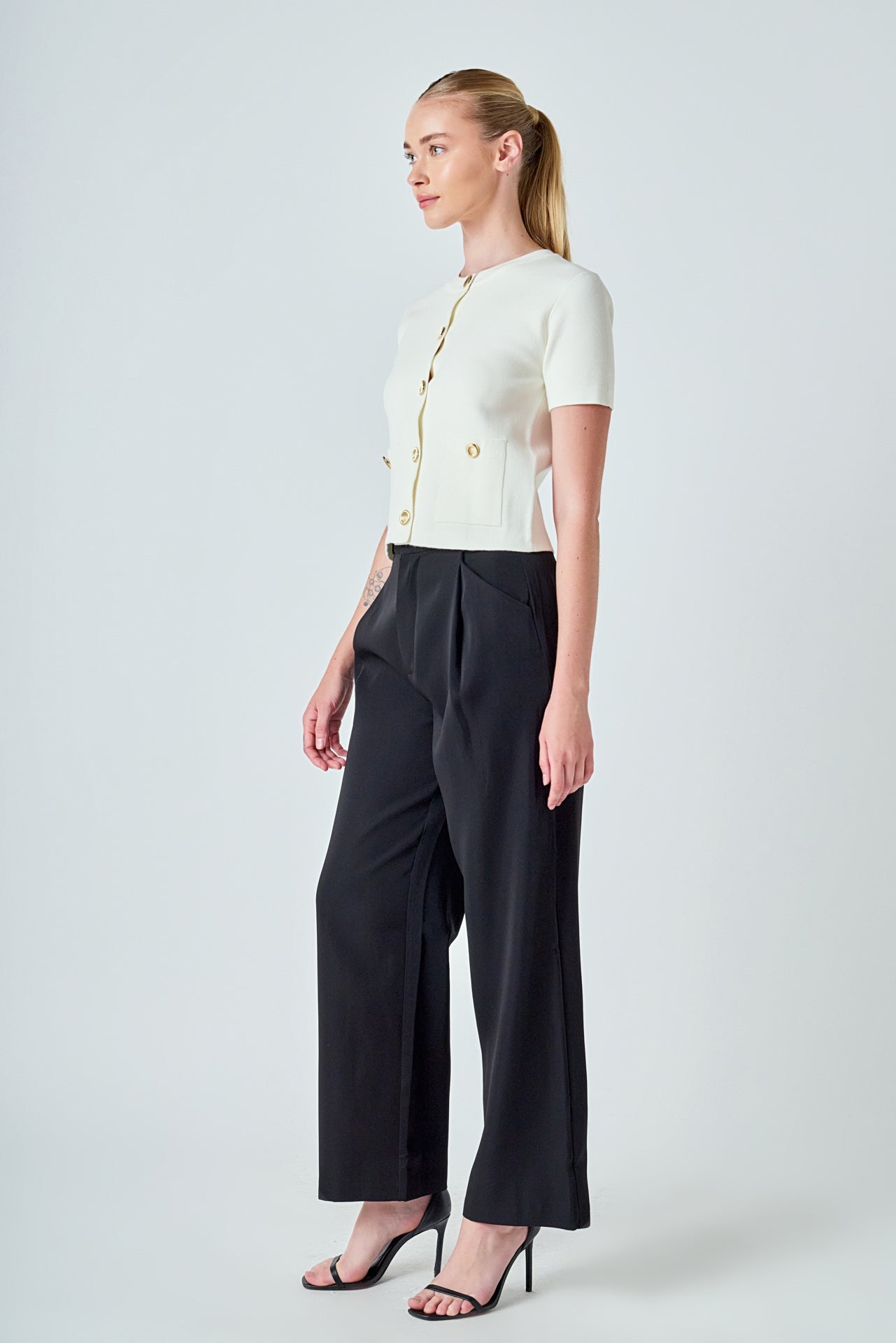 Short Sleeve Button-Up Cardigan