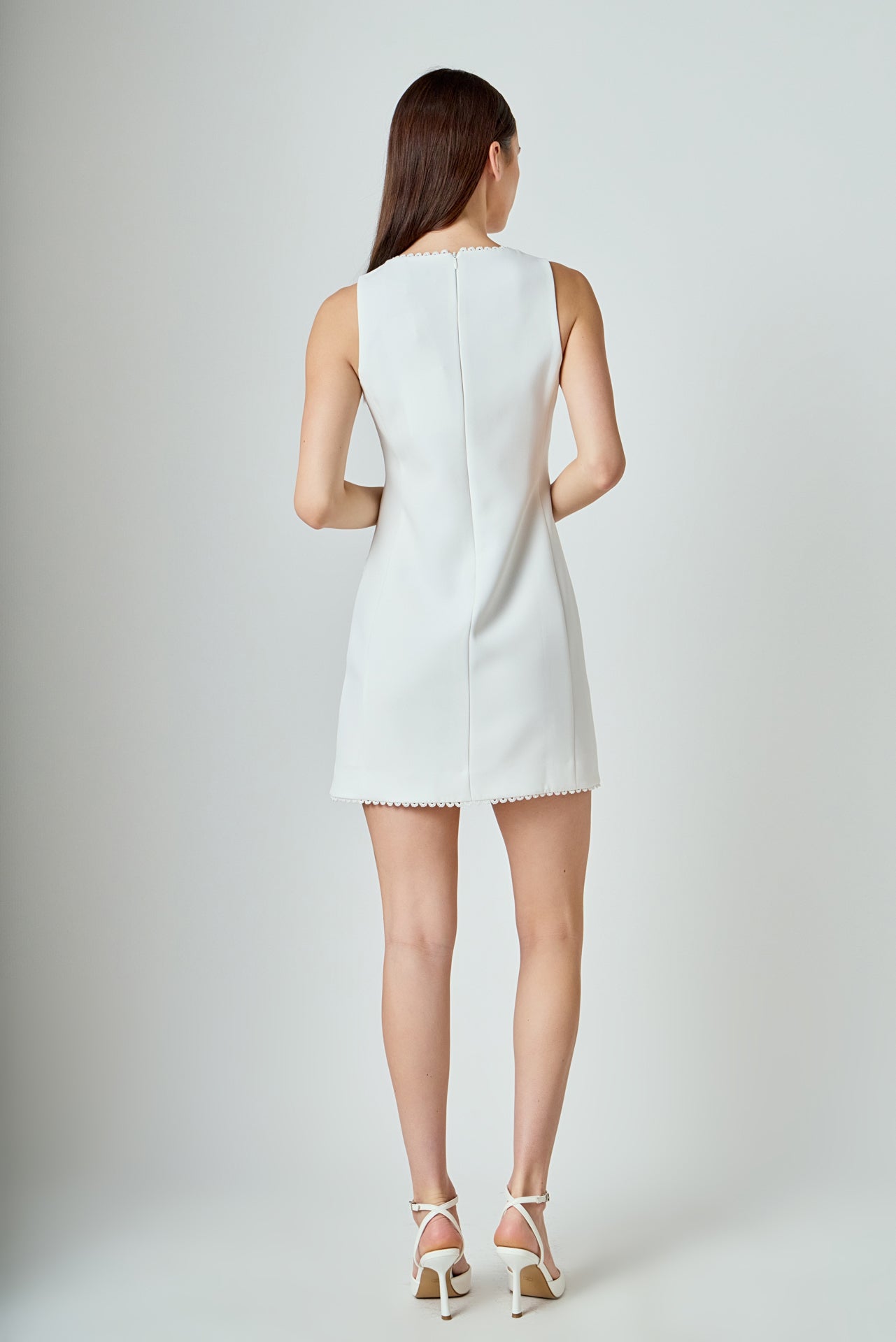 Net Pocket Sleeveless Mini Dress