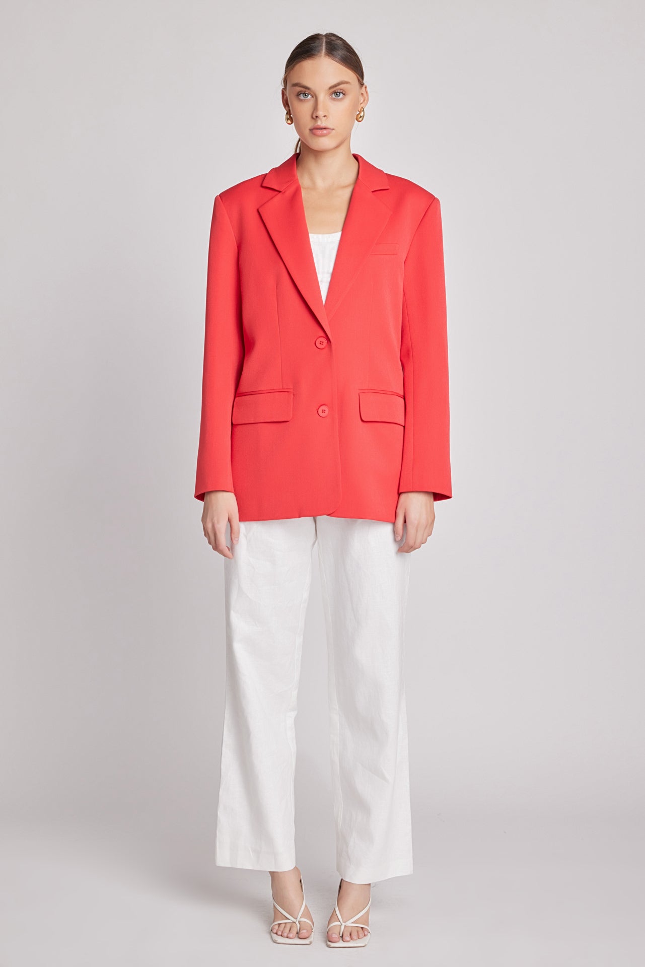 Oversized Notched Collar Blazer