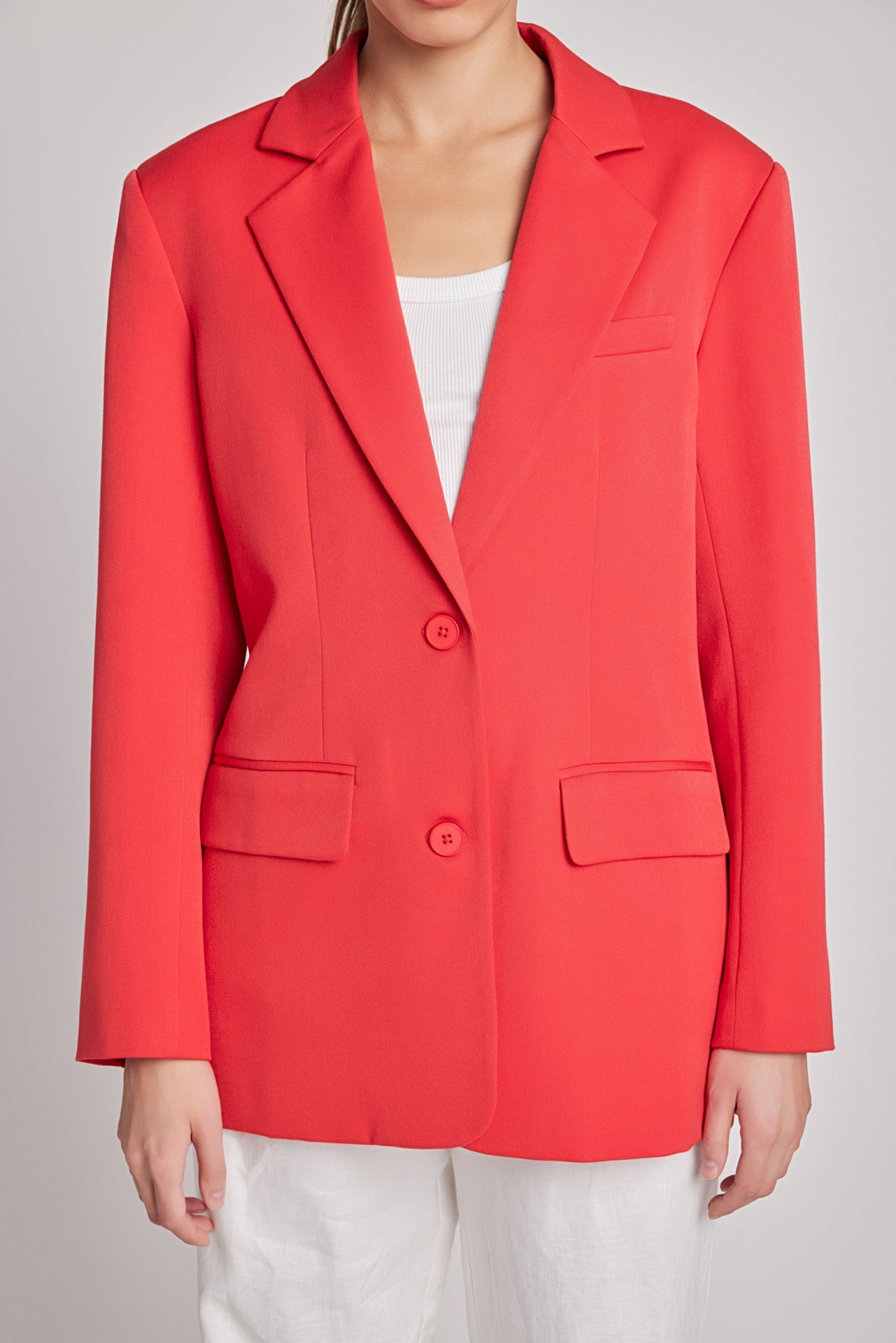Oversized Notched Collar Blazer