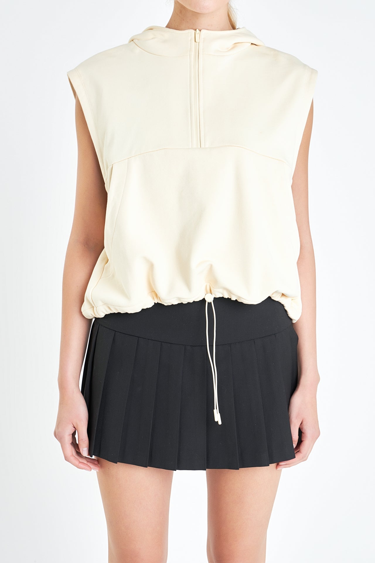 Sleeveless Zippered Hoodie