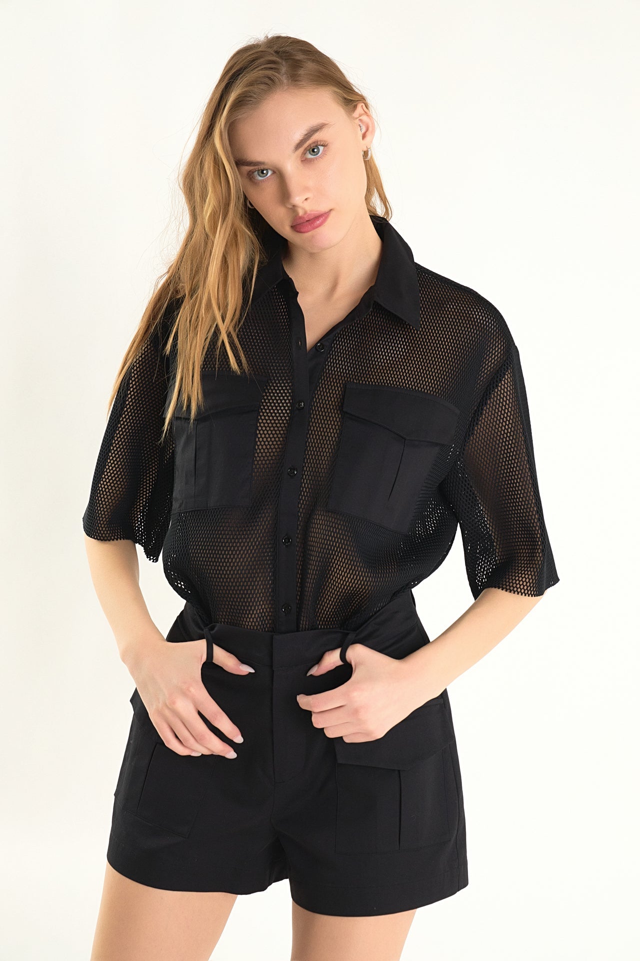 Mesh Net Top with Pockets