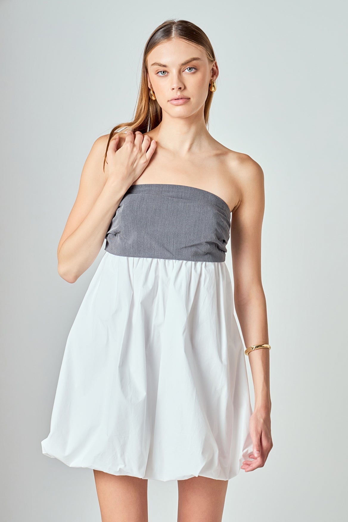 Strapless Balloon Mini Dress