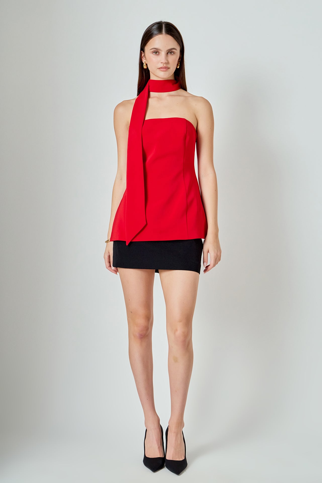 A-Line Choker Tie Top