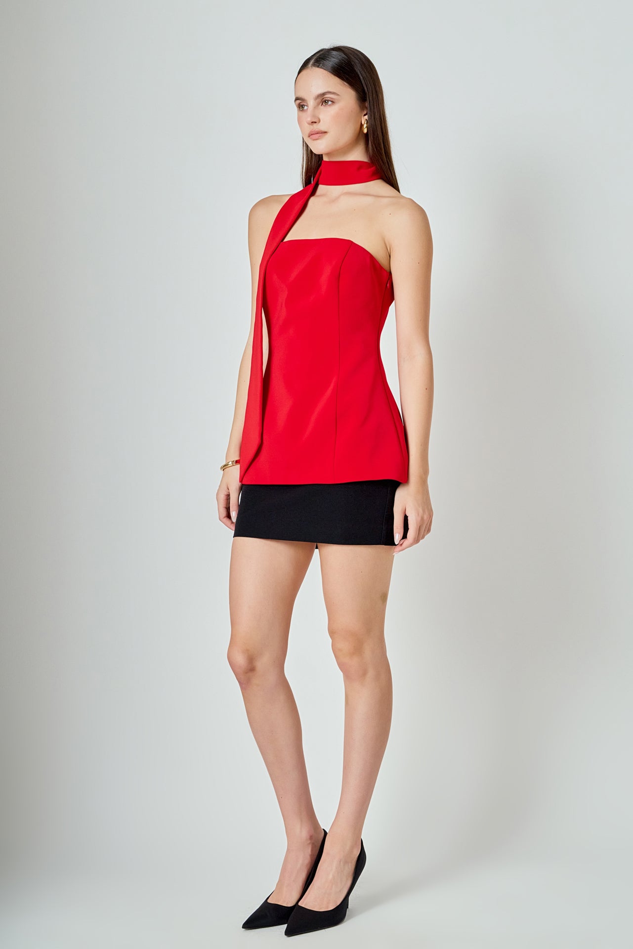 A-Line Choker Tie Top