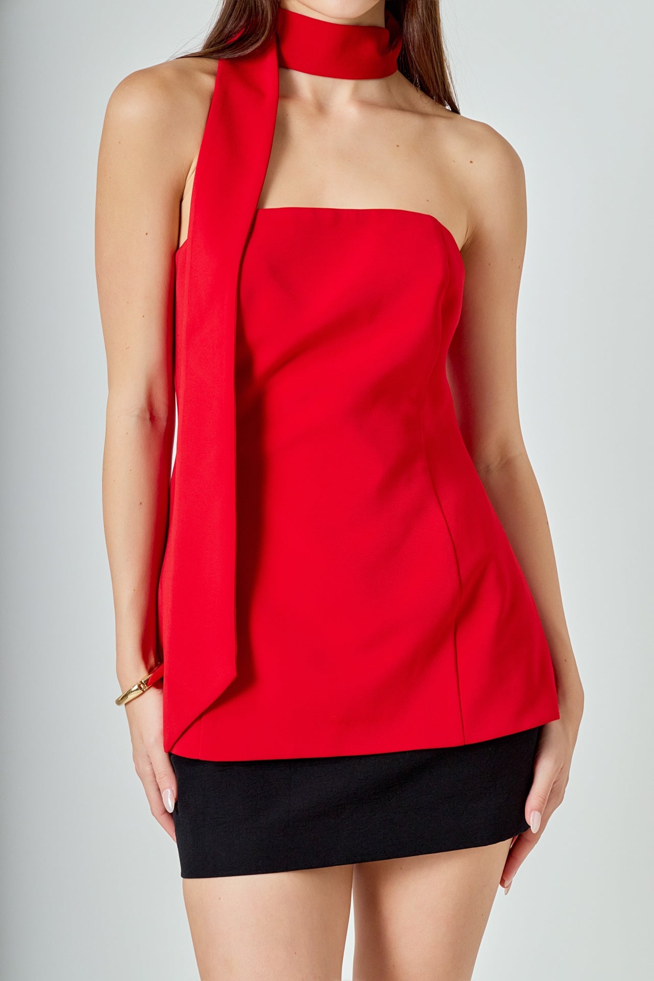 A-Line Choker Tie Top