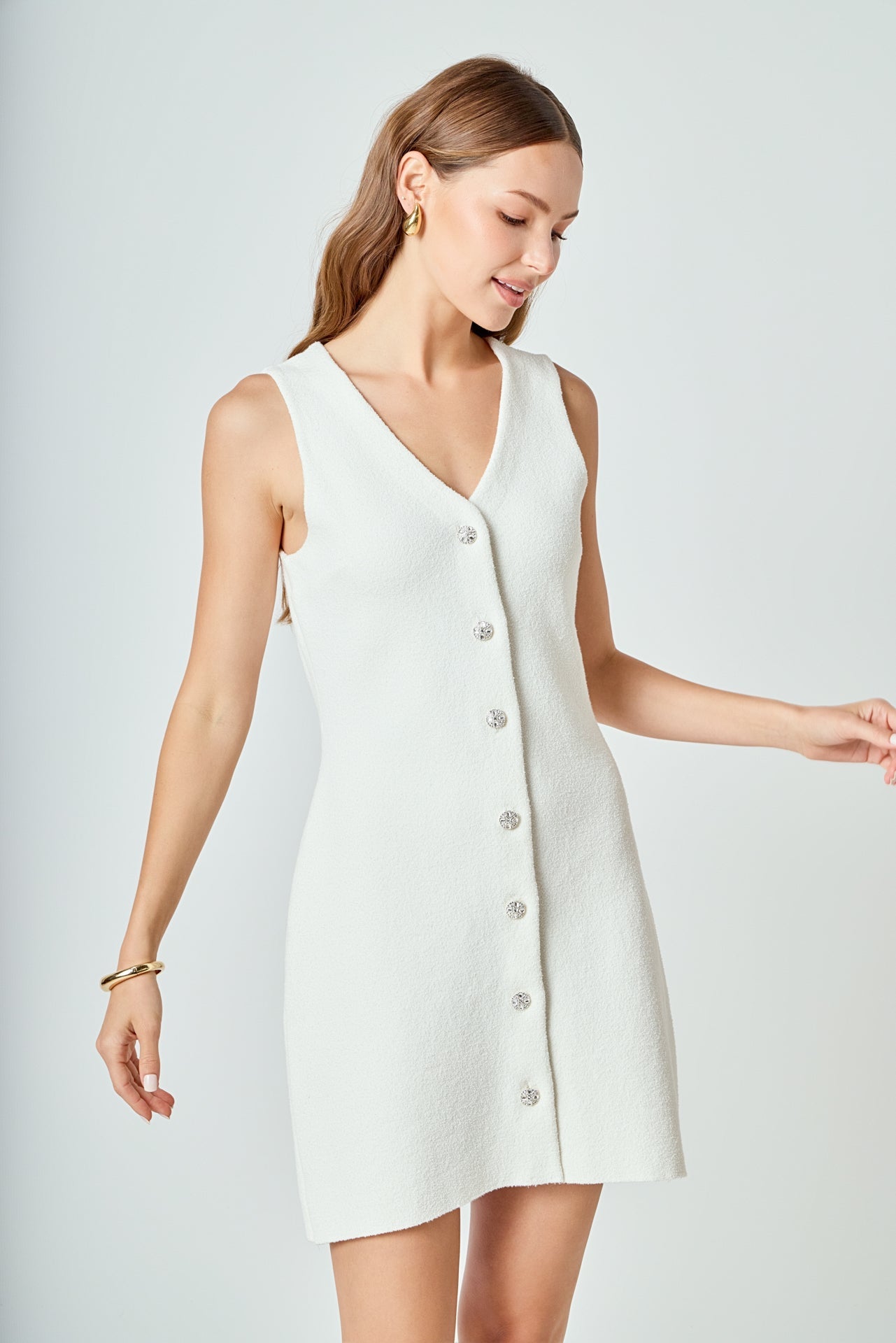 V-Neck A-Line Mini Dress