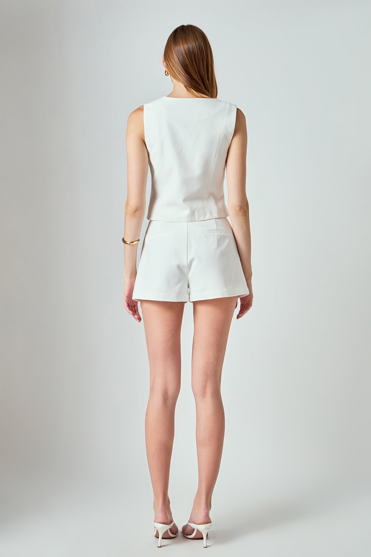 Charlotte Linen Pintucked Shorts