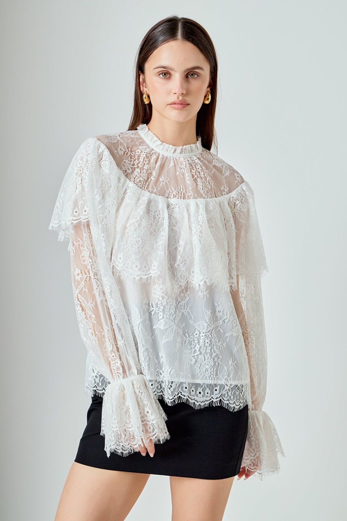 Ruffled Lace Blouse