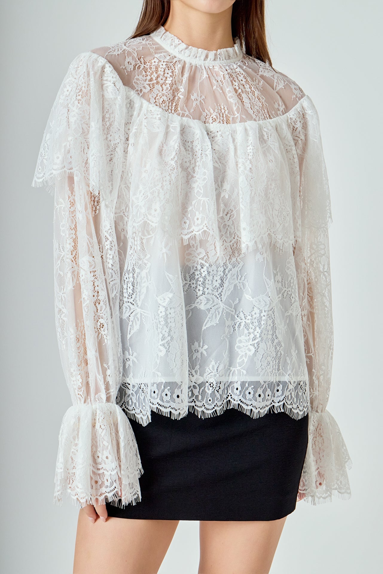 Ruffled Lace Blouse