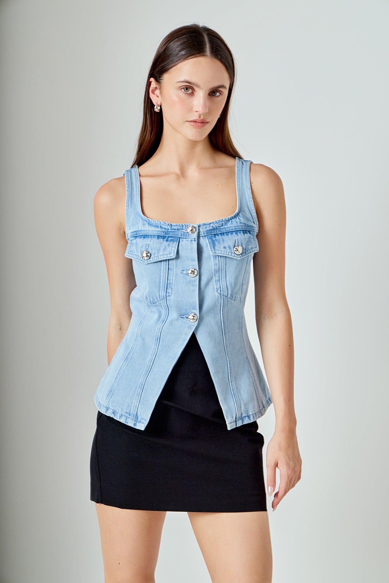 Zoe Denim Fitted Vest