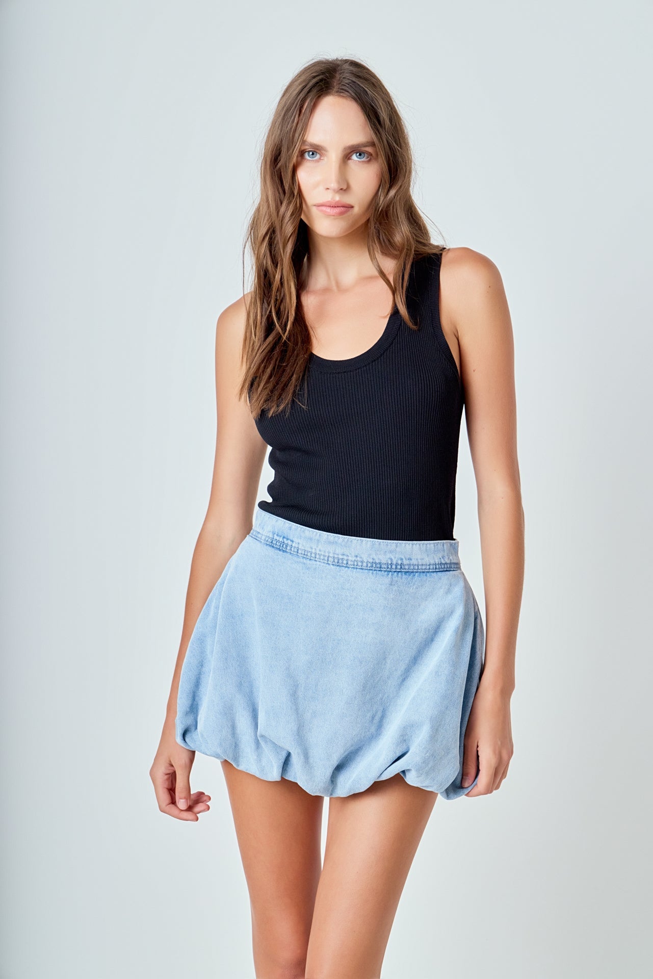 Zoe Denim Balloon Mini Skirt