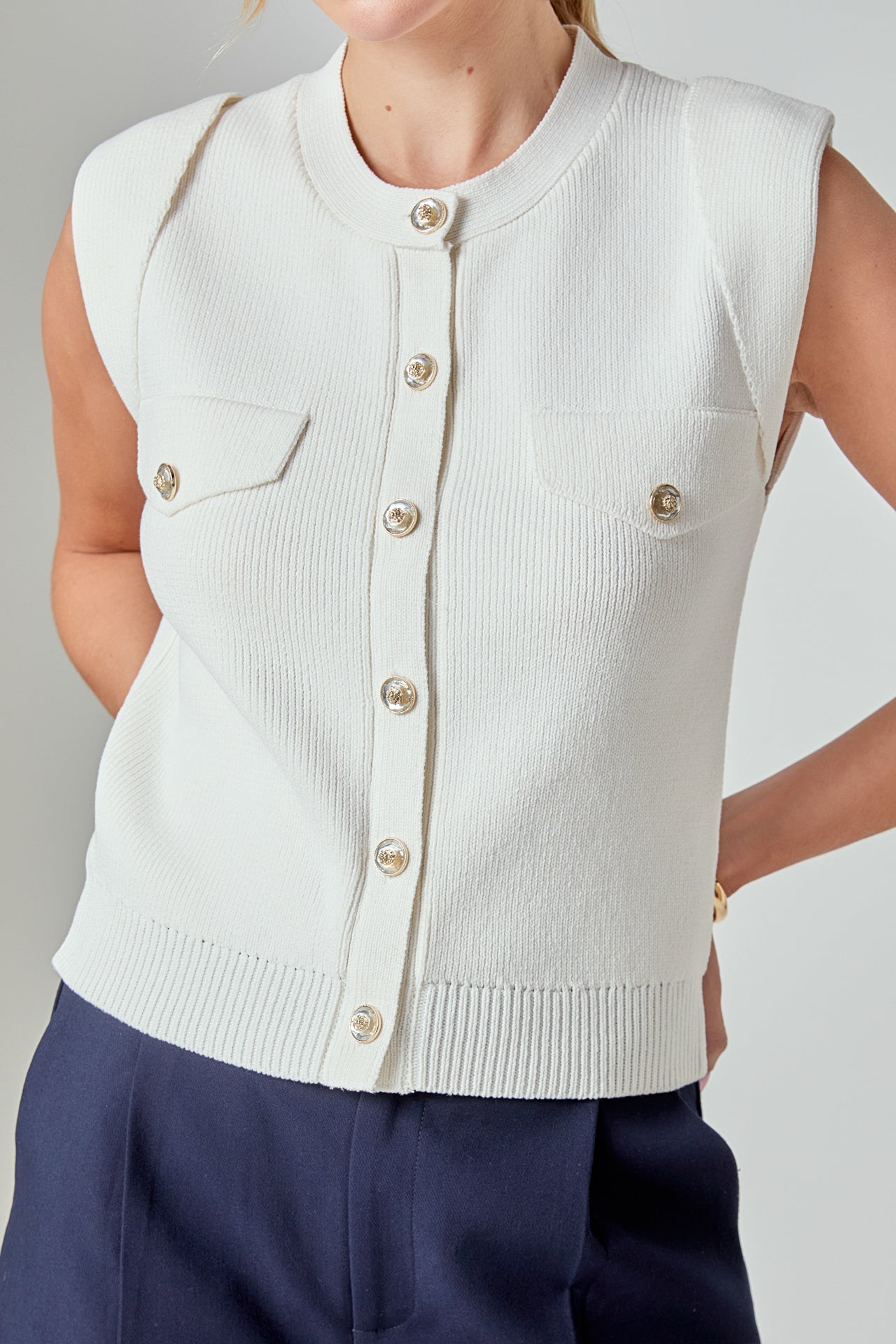 Button-Up Sweater Vest