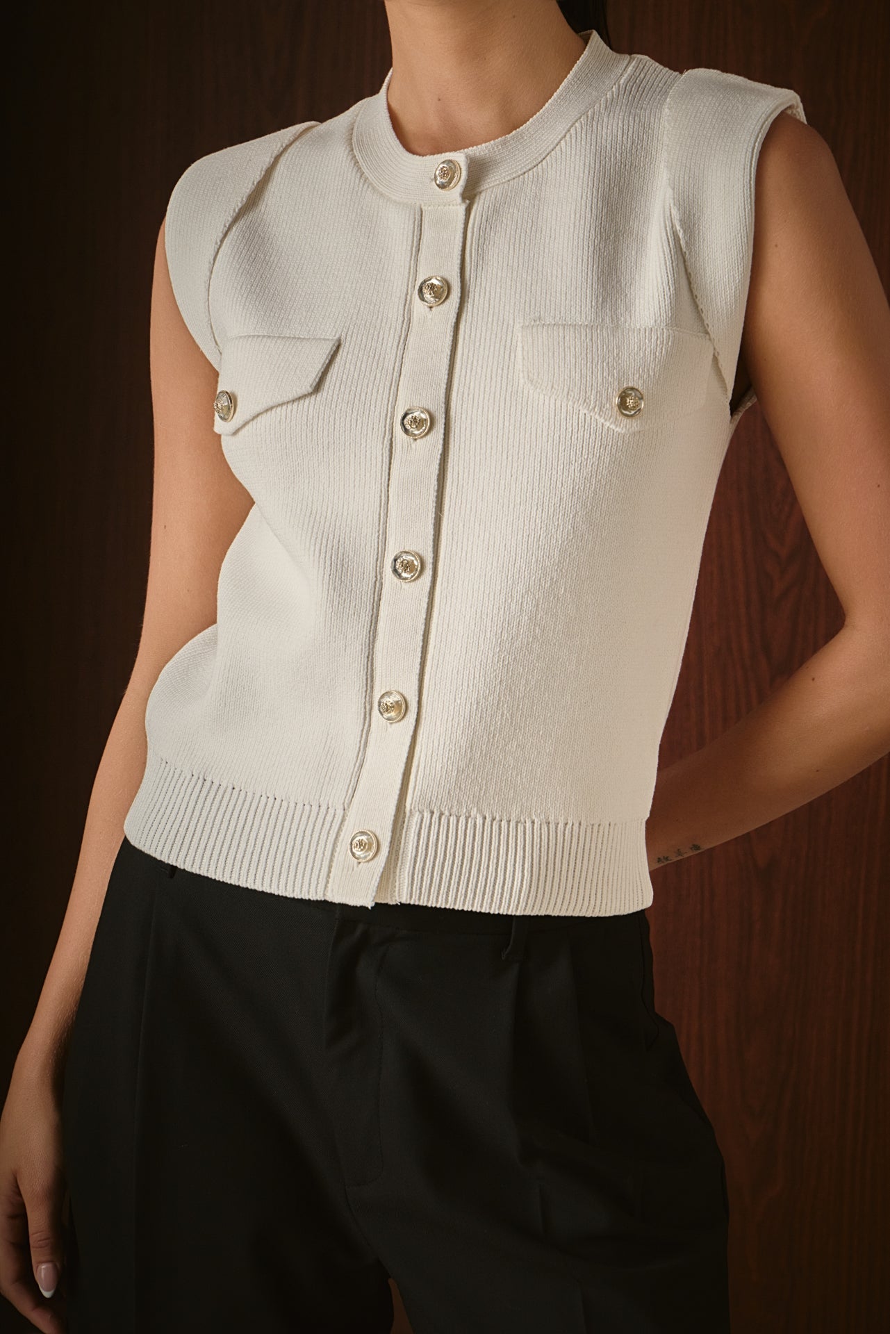 Button-Up Sweater Vest
