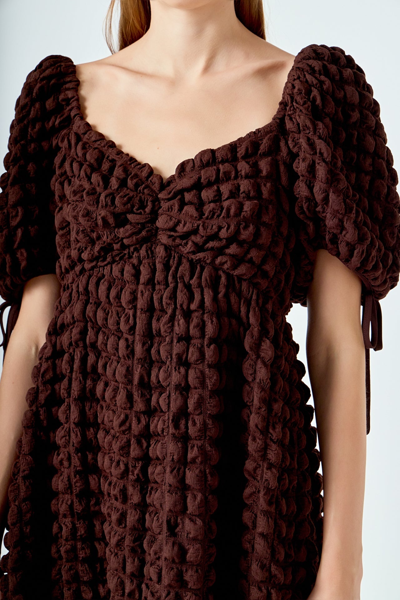 Bubble Puff Sleeve Maxi Dress