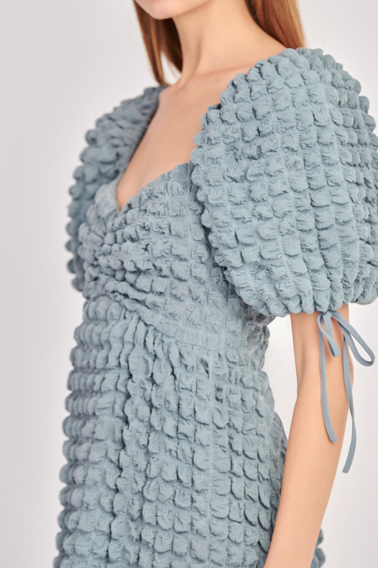 Bubble Puff Sleeve Maxi Dress