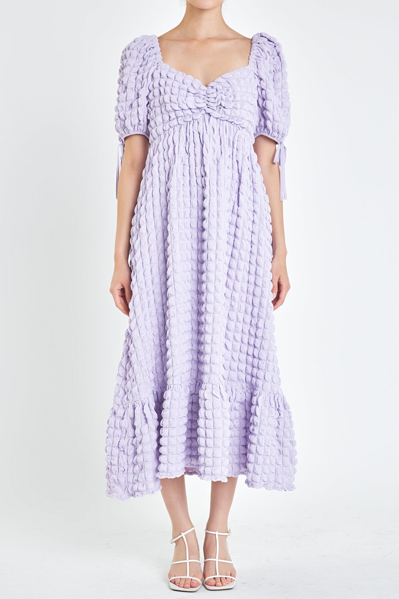 Bubble Puff Sleeve Maxi Dress