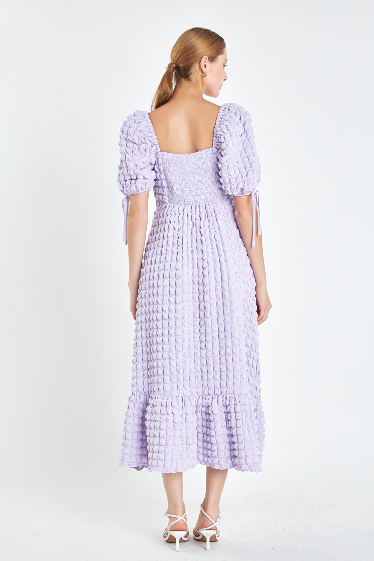 Bubble Puff Sleeve Maxi Dress
