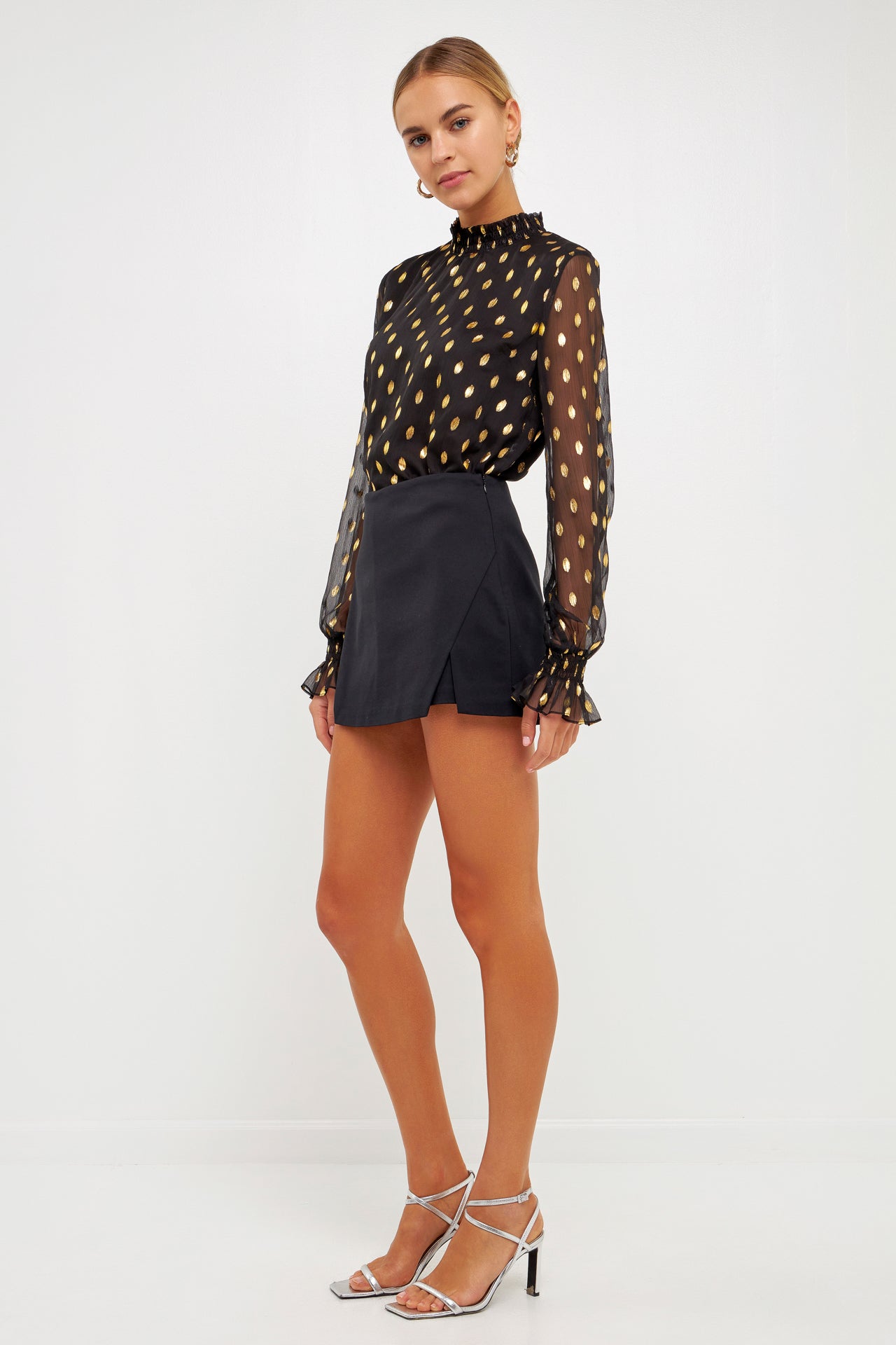 Polka Dot Chiffon Blouse