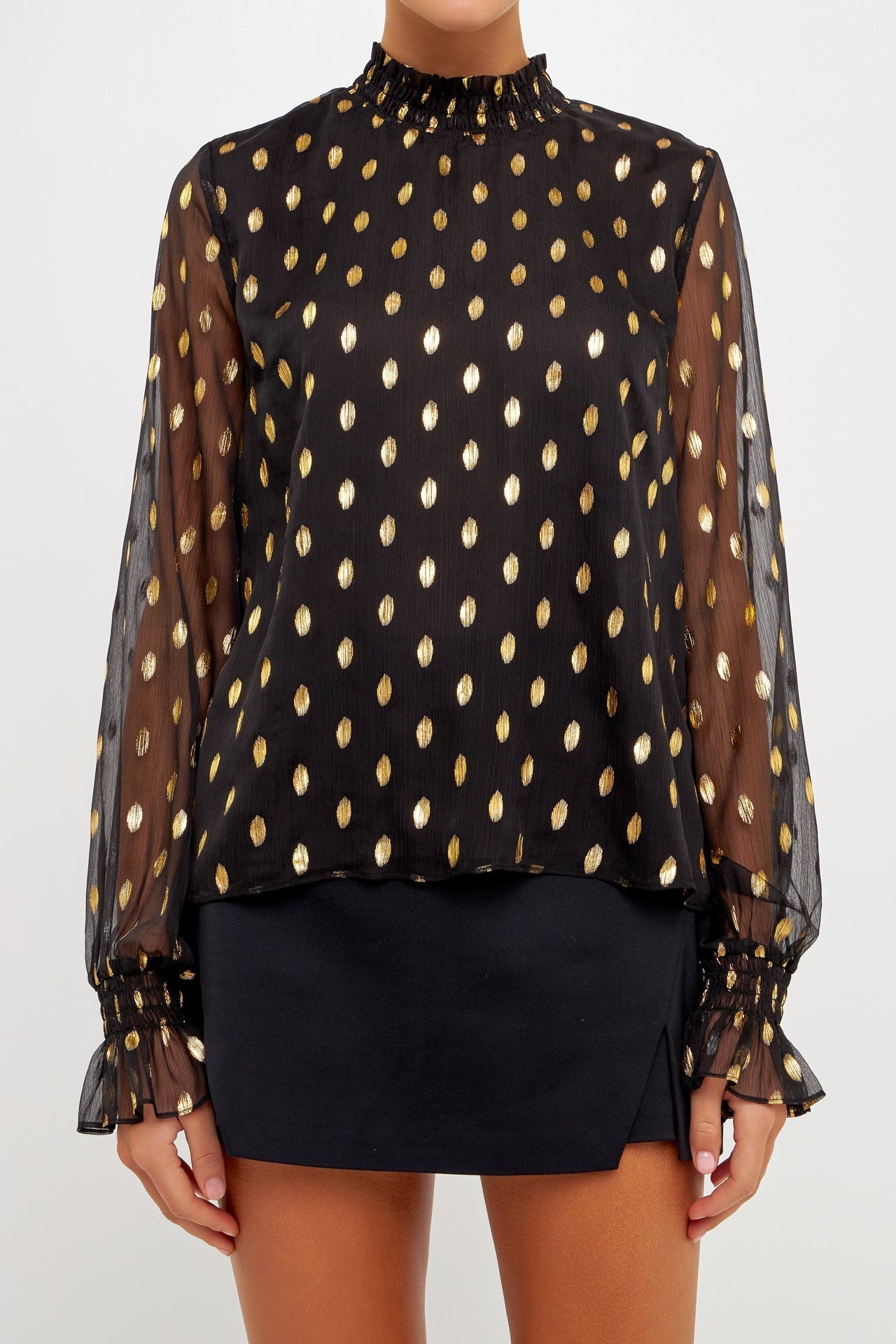 Polka Dot Chiffon Blouse