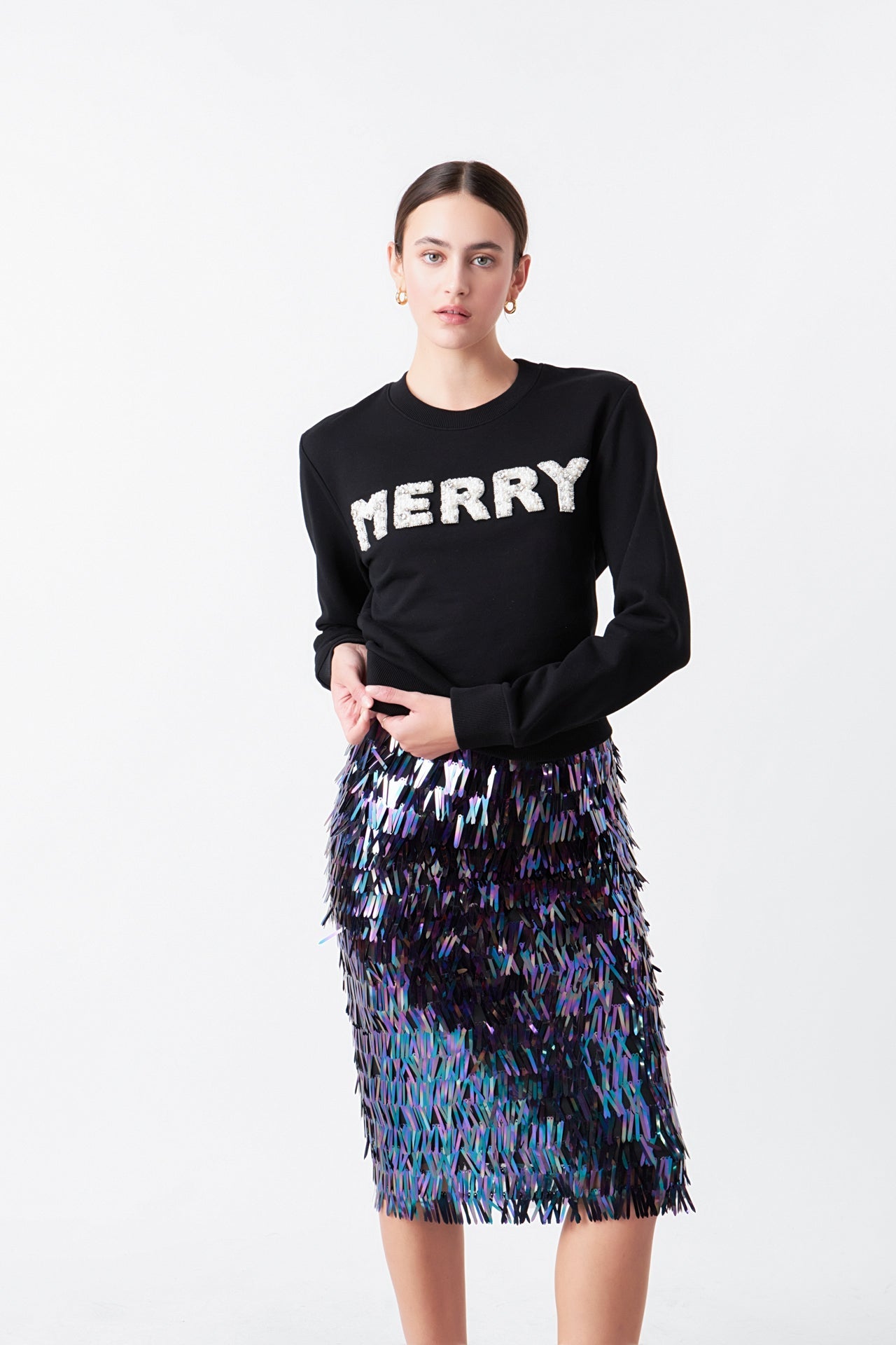 Sequin Midi Skirt
