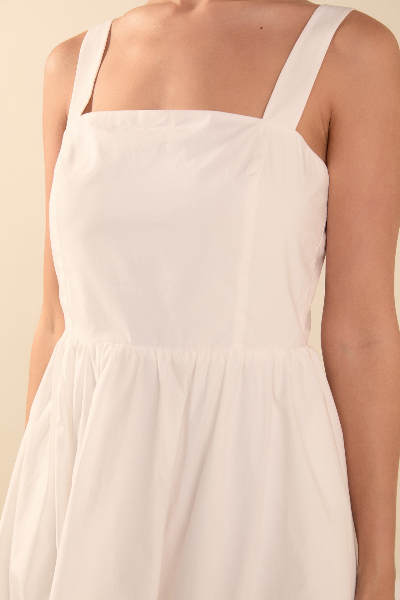 Square neckline shoulder straps mini Dress