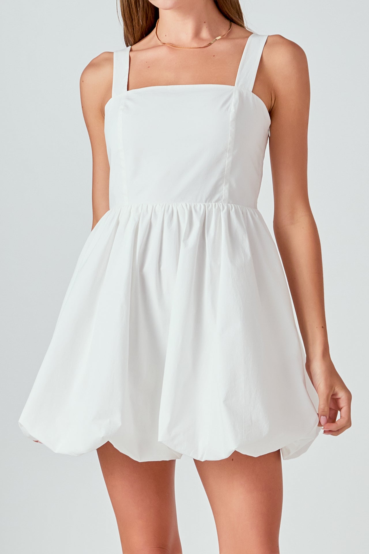 Square neckline shoulder straps mini Dress