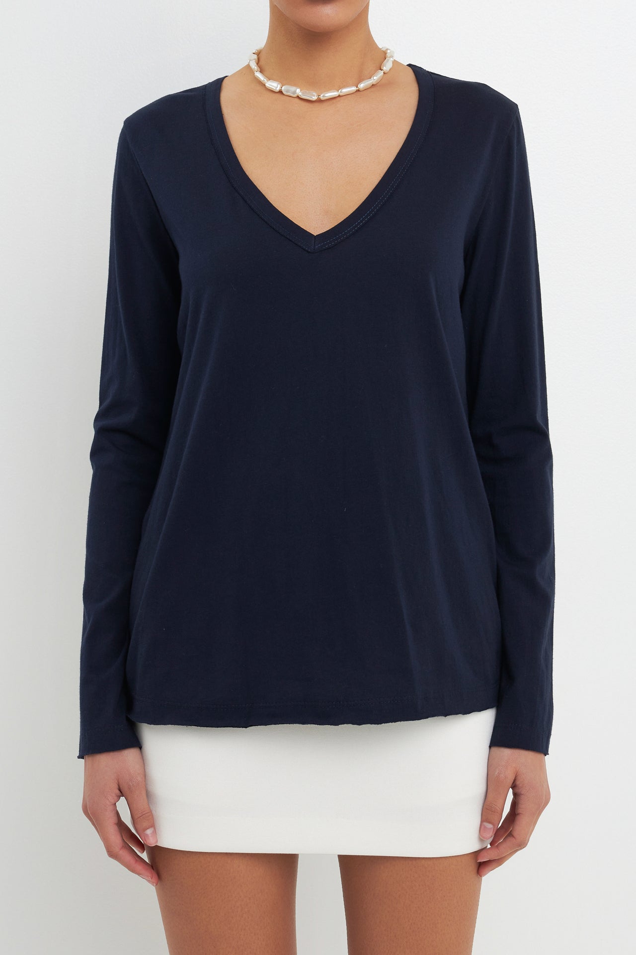 Classic Long Sleeve V Neck Tee
