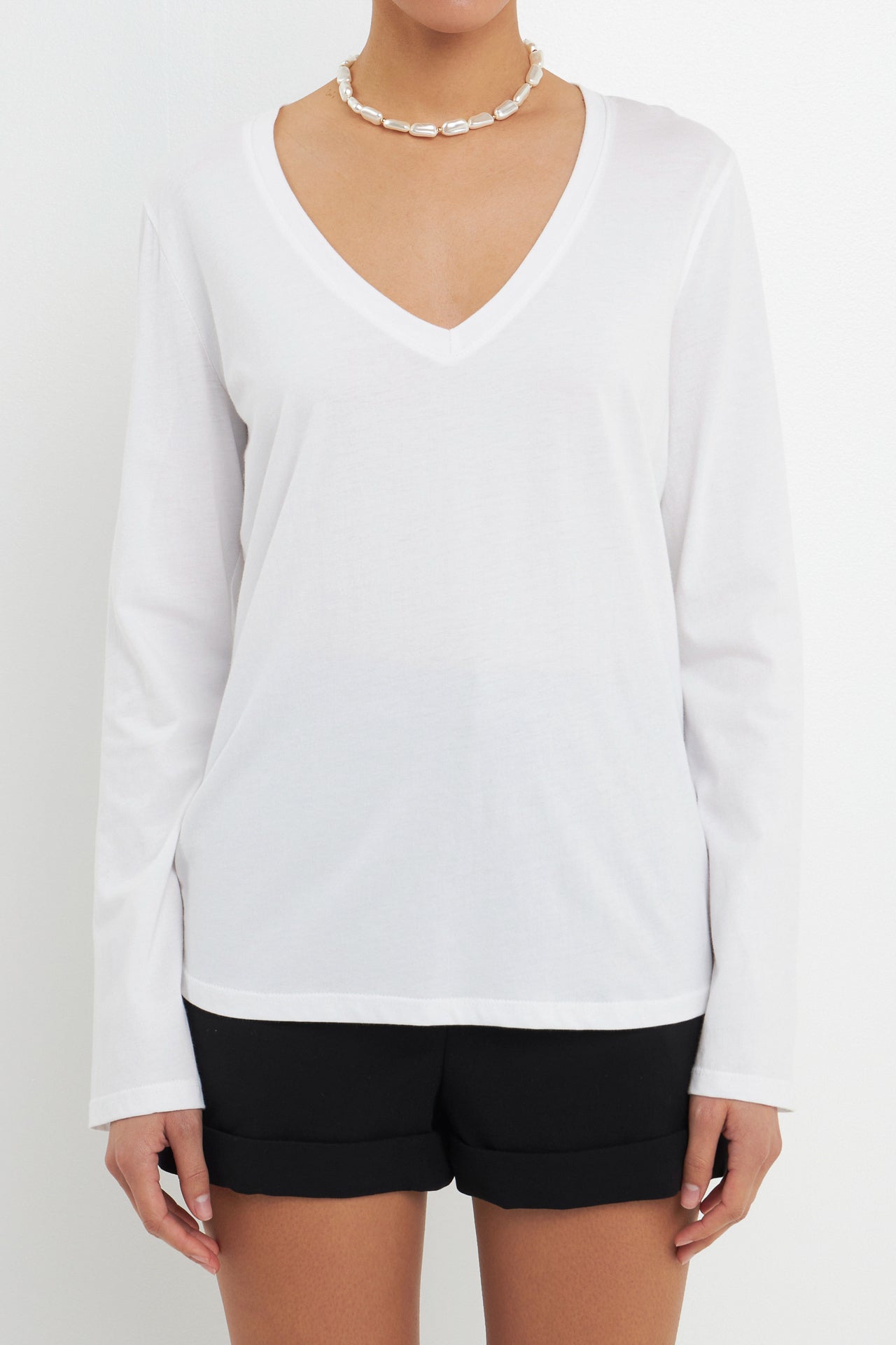 Classic Long Sleeve V Neck Tee