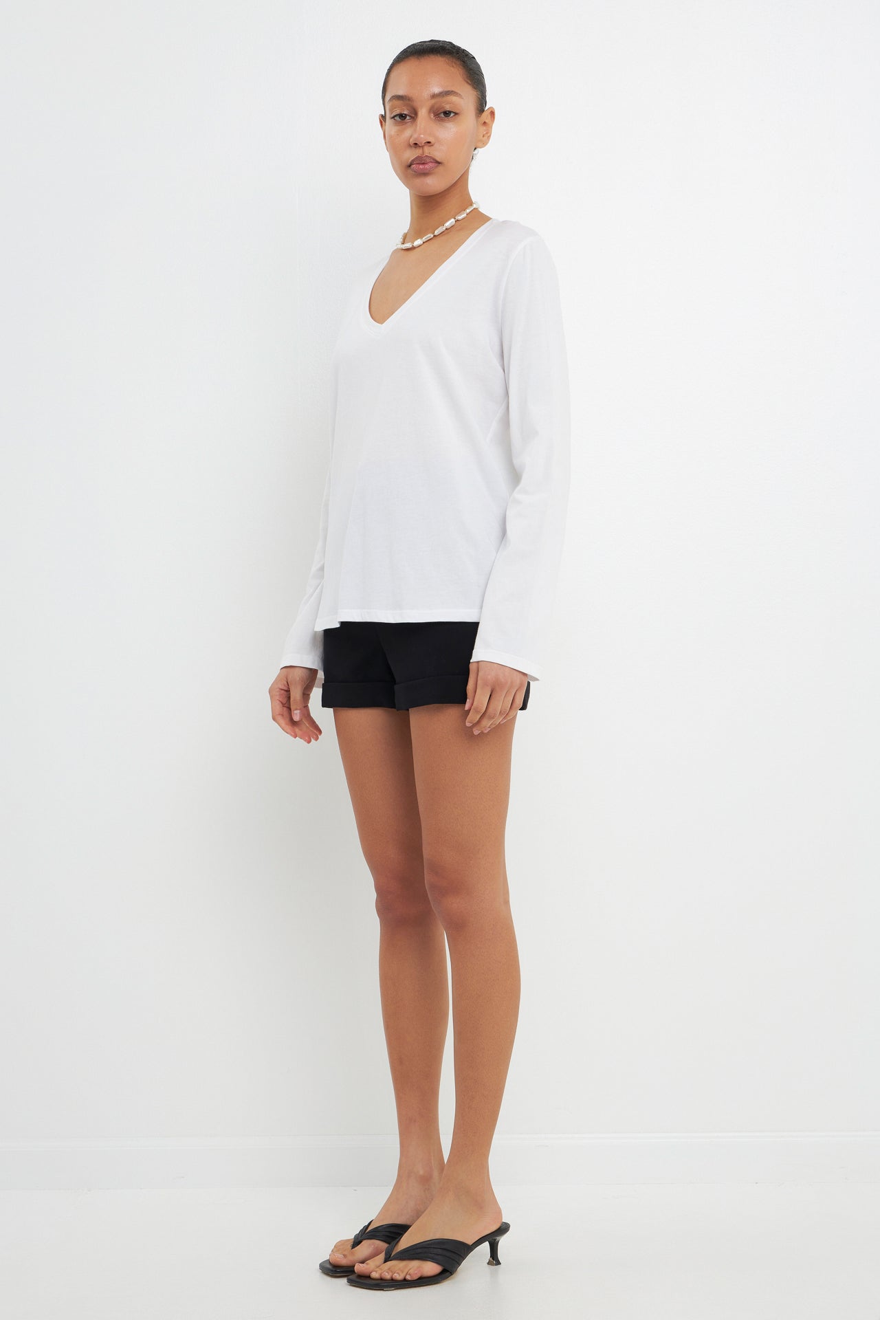 Classic Long Sleeve V Neck Tee